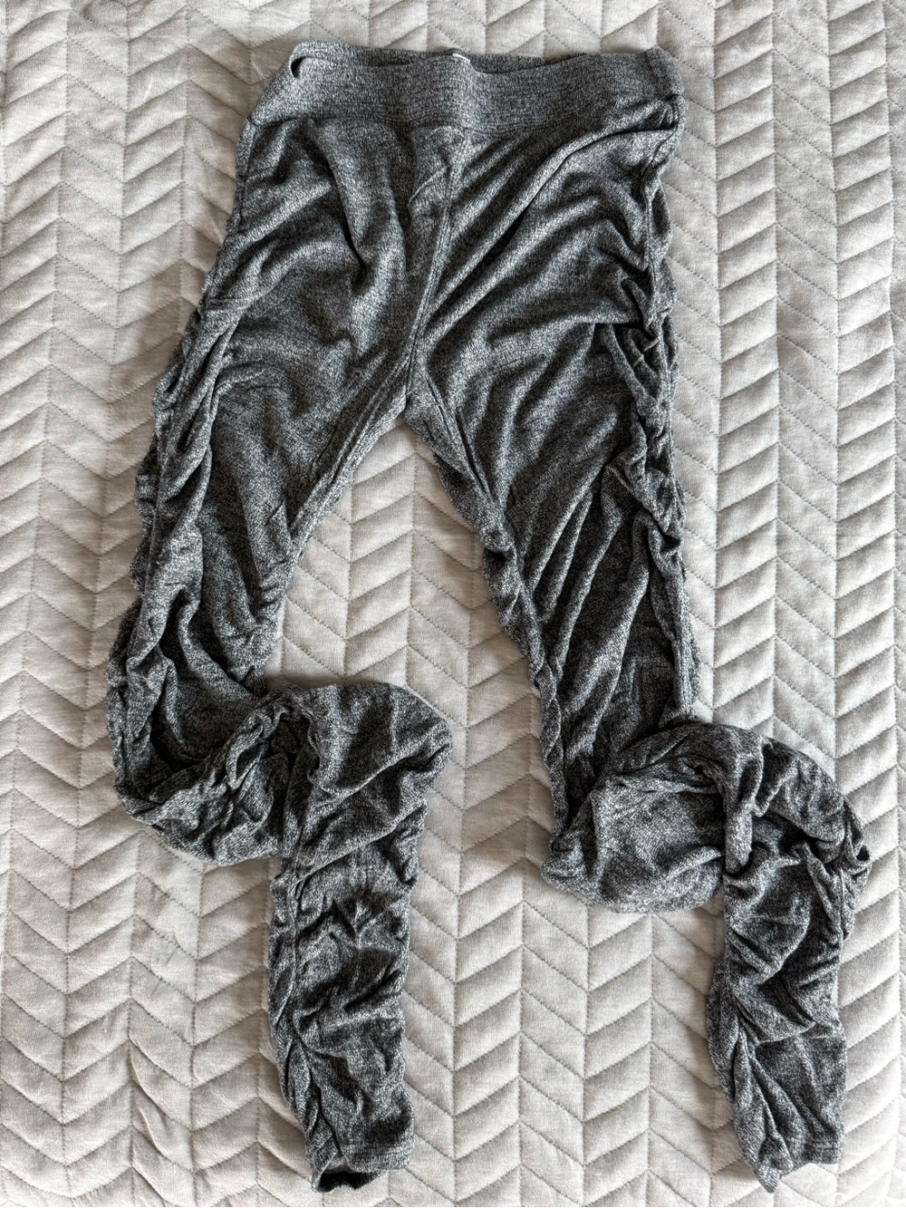 Free People Gray Ruched Leggings - Soft Stretch Knit